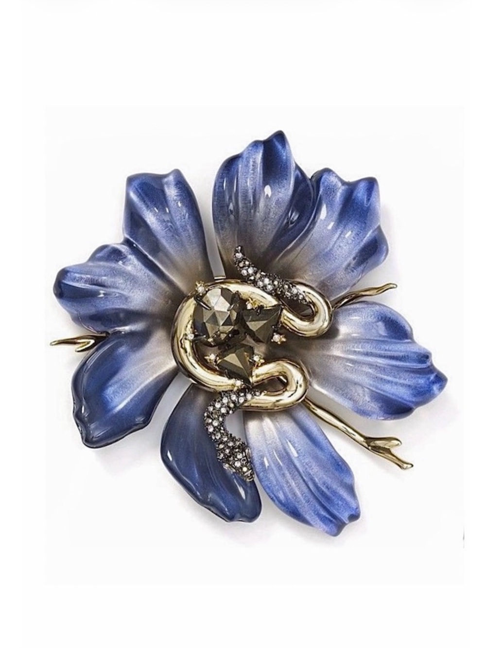 Alexis Bittar Blue Flower Snake Pin